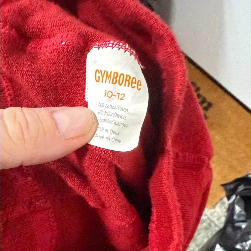 Gymboree Festive Red Tights with Green Accents Christmas